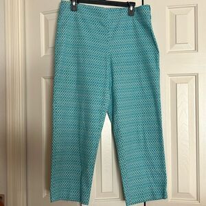 Talbots Turquoise and White Cropped Pants